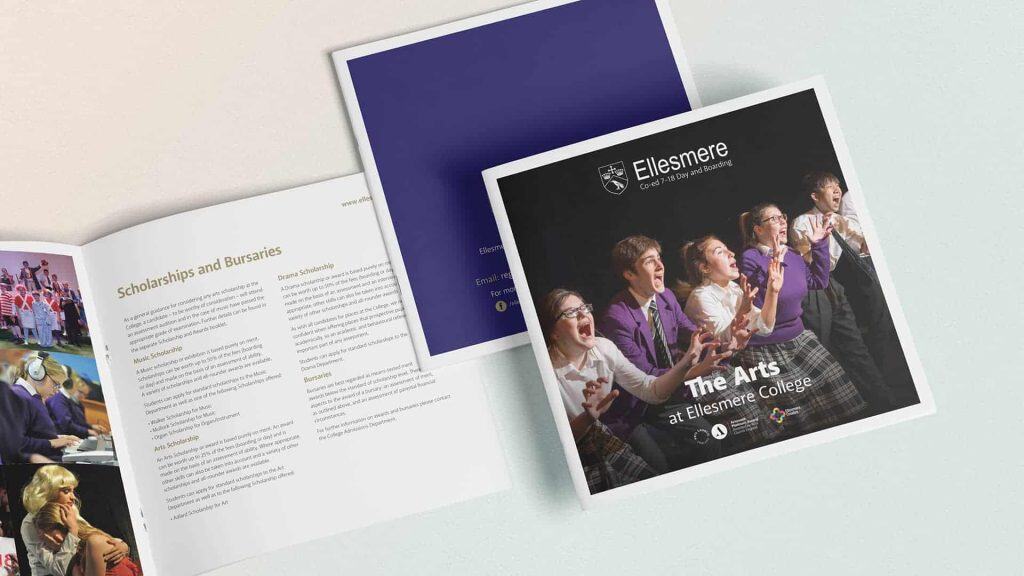 Ellesmere College The Arts Brochure Cover and Spread