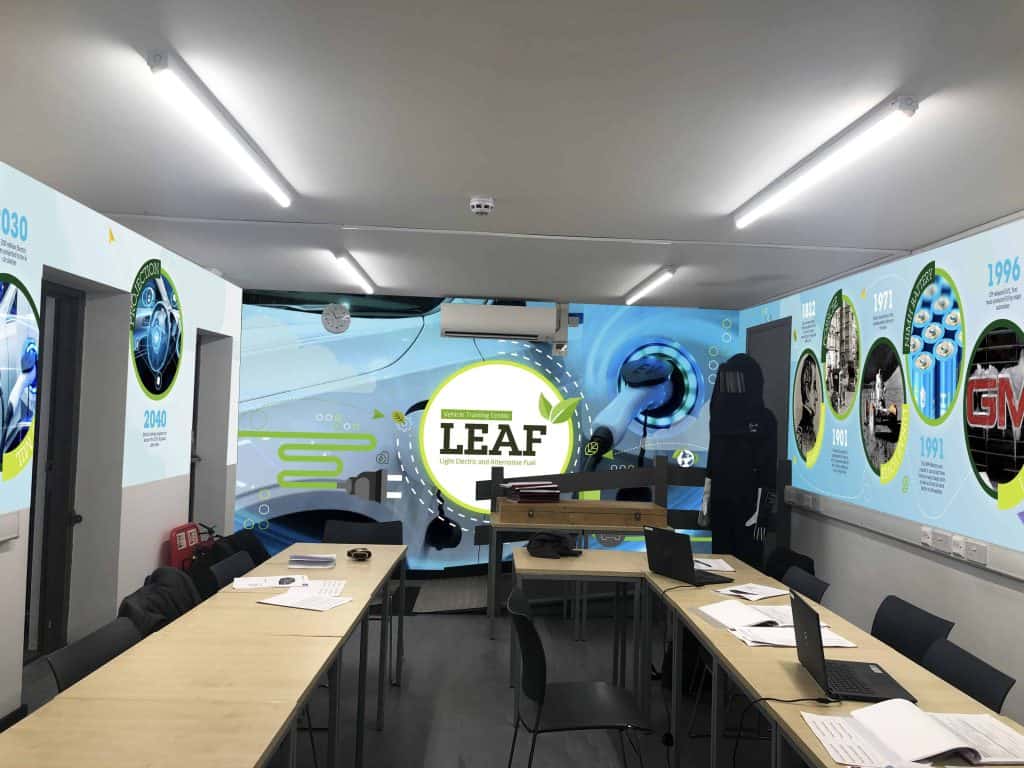 Wall graphics for the Electric Vehicle Training Centre
