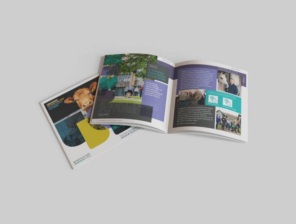 Riseholme College Higher Education Prospectus spreads