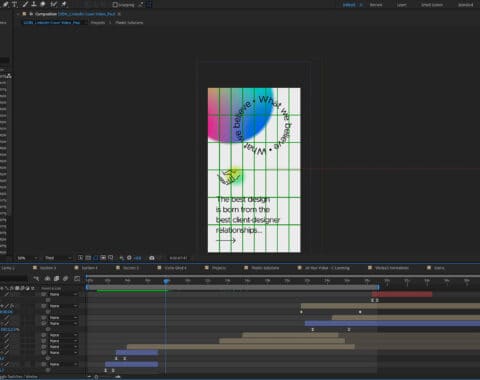 After Effects Screenshot of a Motion graphics project
