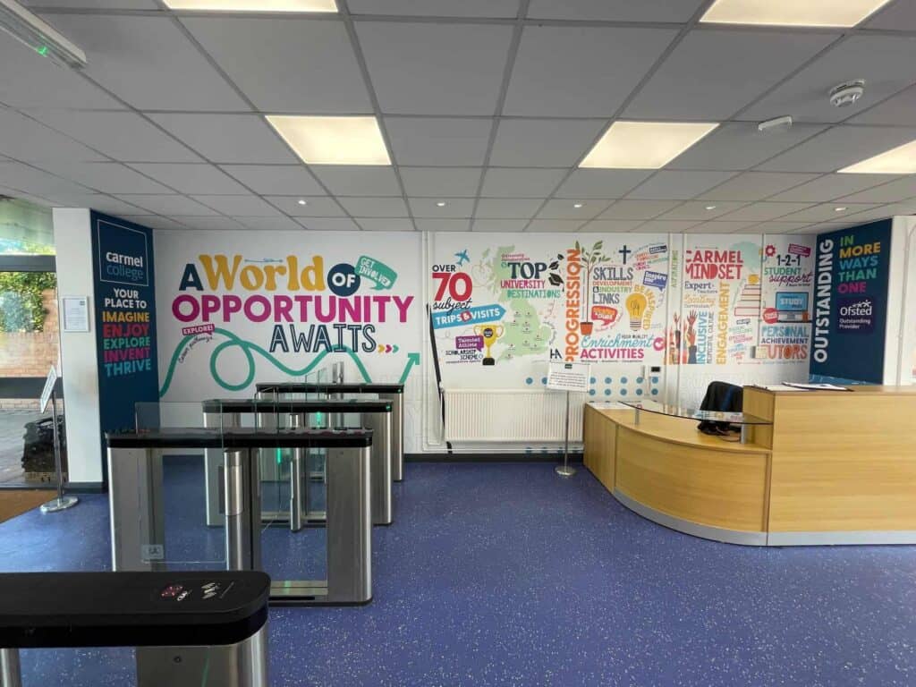 Carmel College Student Entrance Wall Vinyls